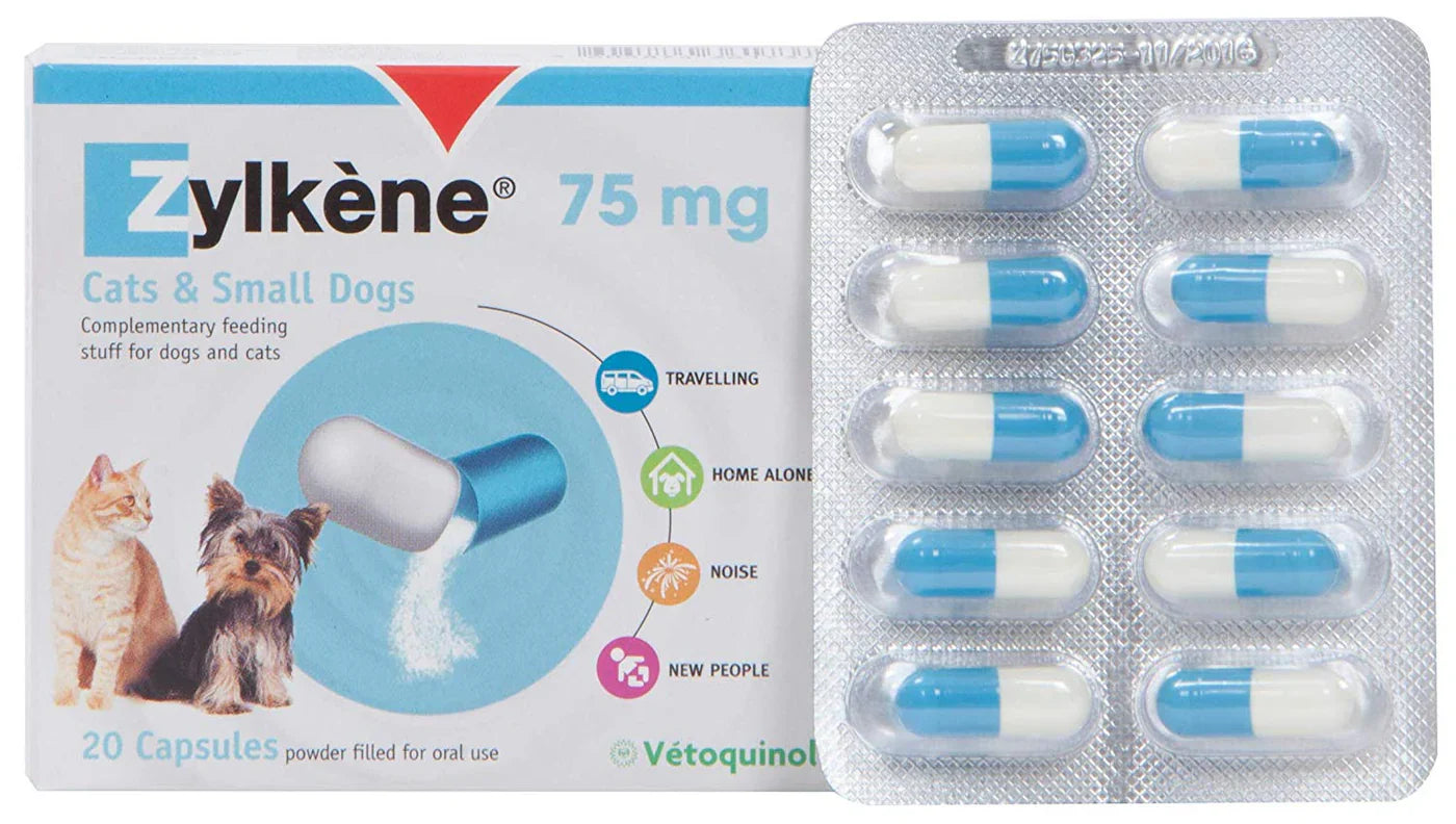 Vetoquinol Zylkene Calming 寵物情緒放鬆膠囊 75mg 20粒裝(適用於貓及小型犬)
