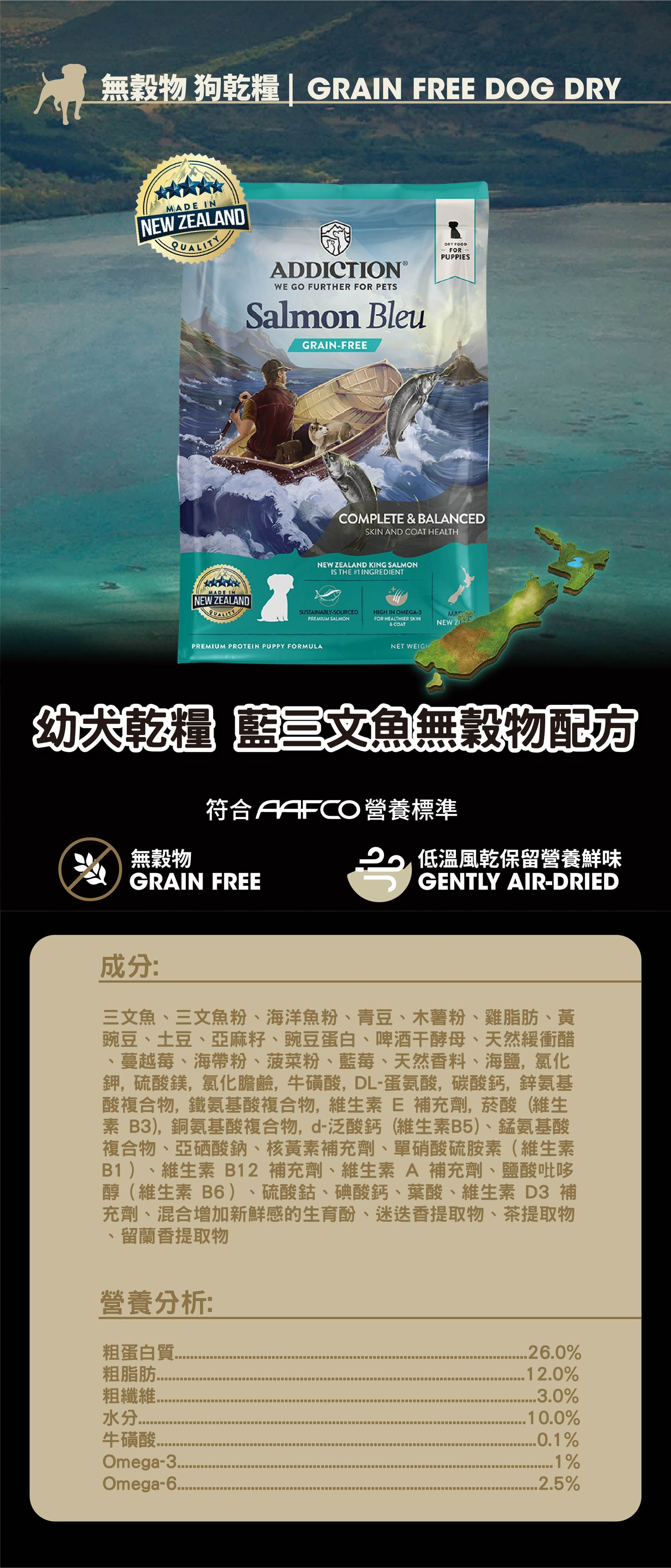 Addiction 無穀物配方 幼犬藍三文魚.4lb