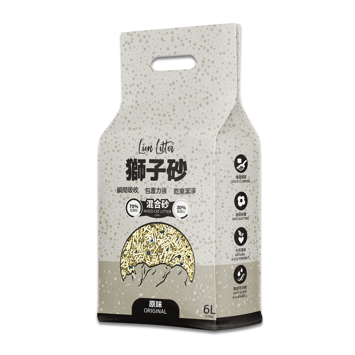 獅子砂 混合豆腐貓砂.6L 原箱6包