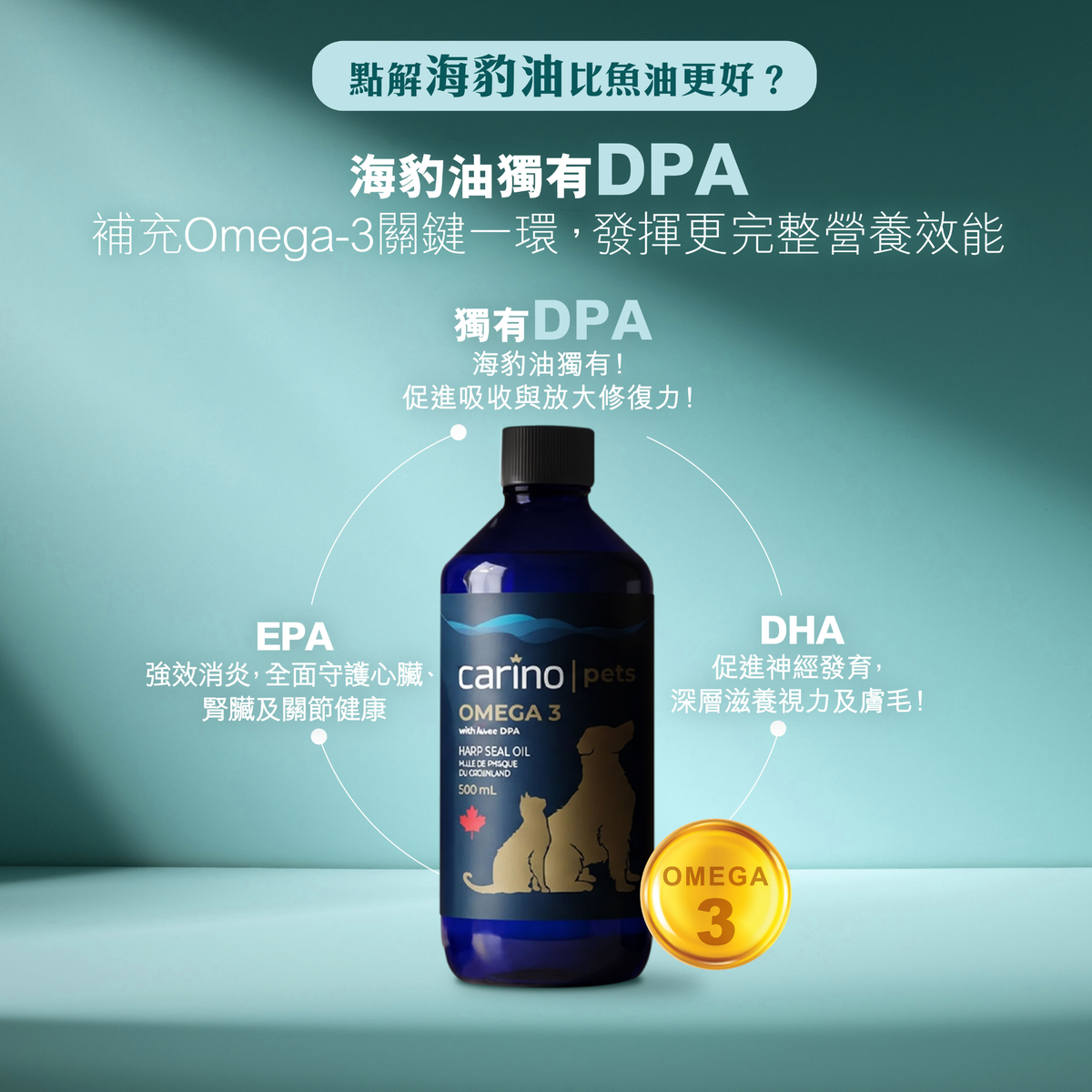 Carino 加拿大 Omega-3 寵物海豹油