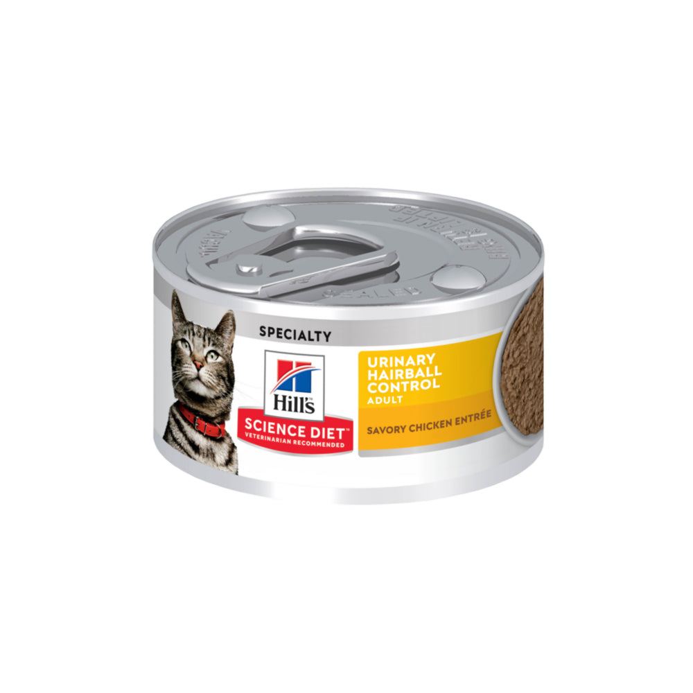 [24 Cans] Adult Urinary Hairball Control Savory Chicken Entrée Cat Food 2.9 oz (10138)