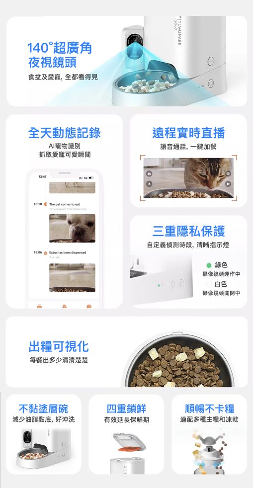 Petkit Yumshare SOLO 寵物智能餵食器(鏡頭版)