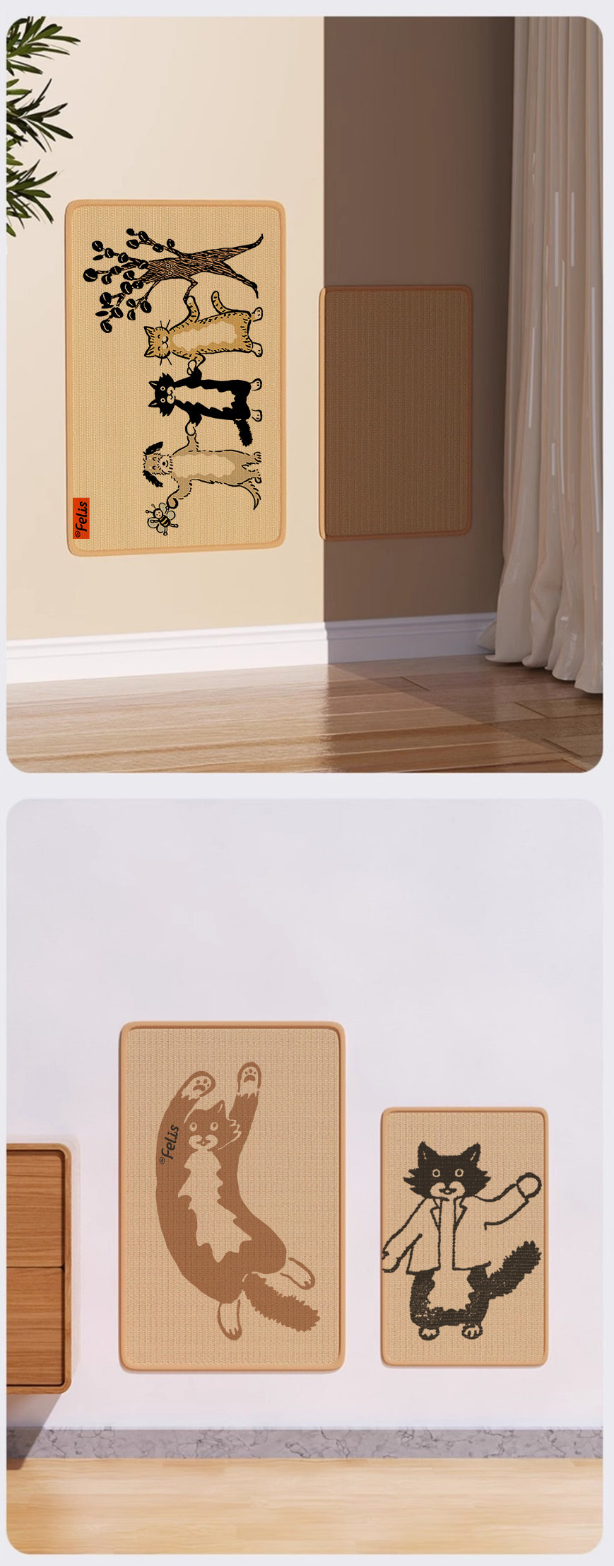 Sisal Cat Scratched Mat - Print No.1
