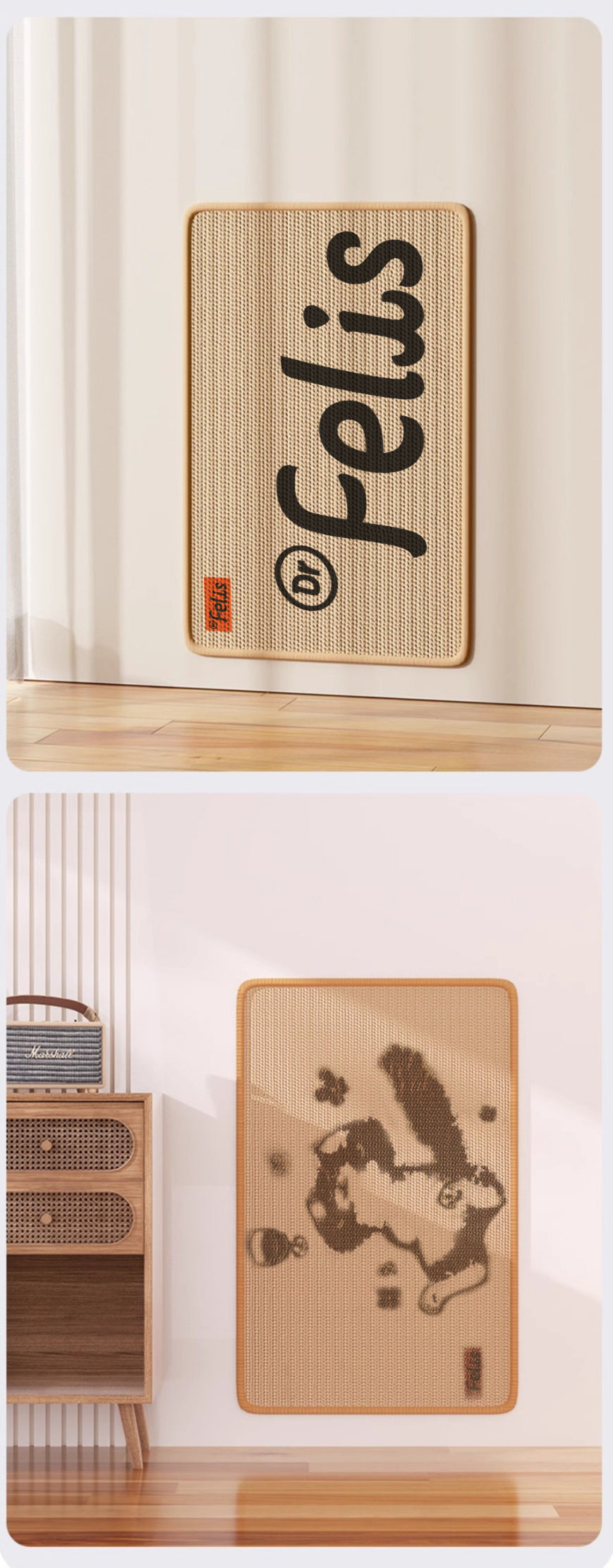 Sisal Cat Scratched Mat - Print No.1