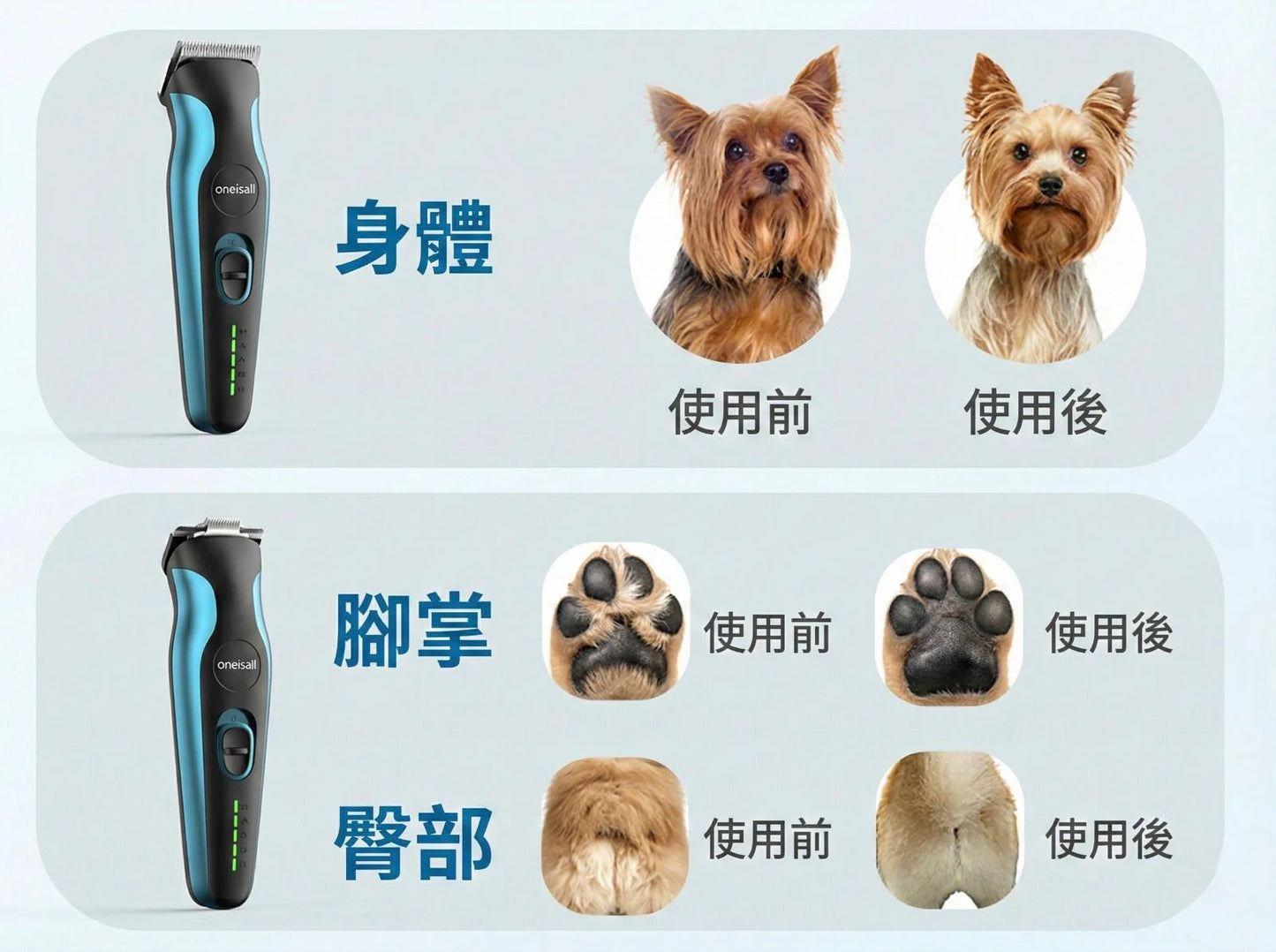 oneisall DTJ-002 | 2-in-1 Pet Hair Trimmer