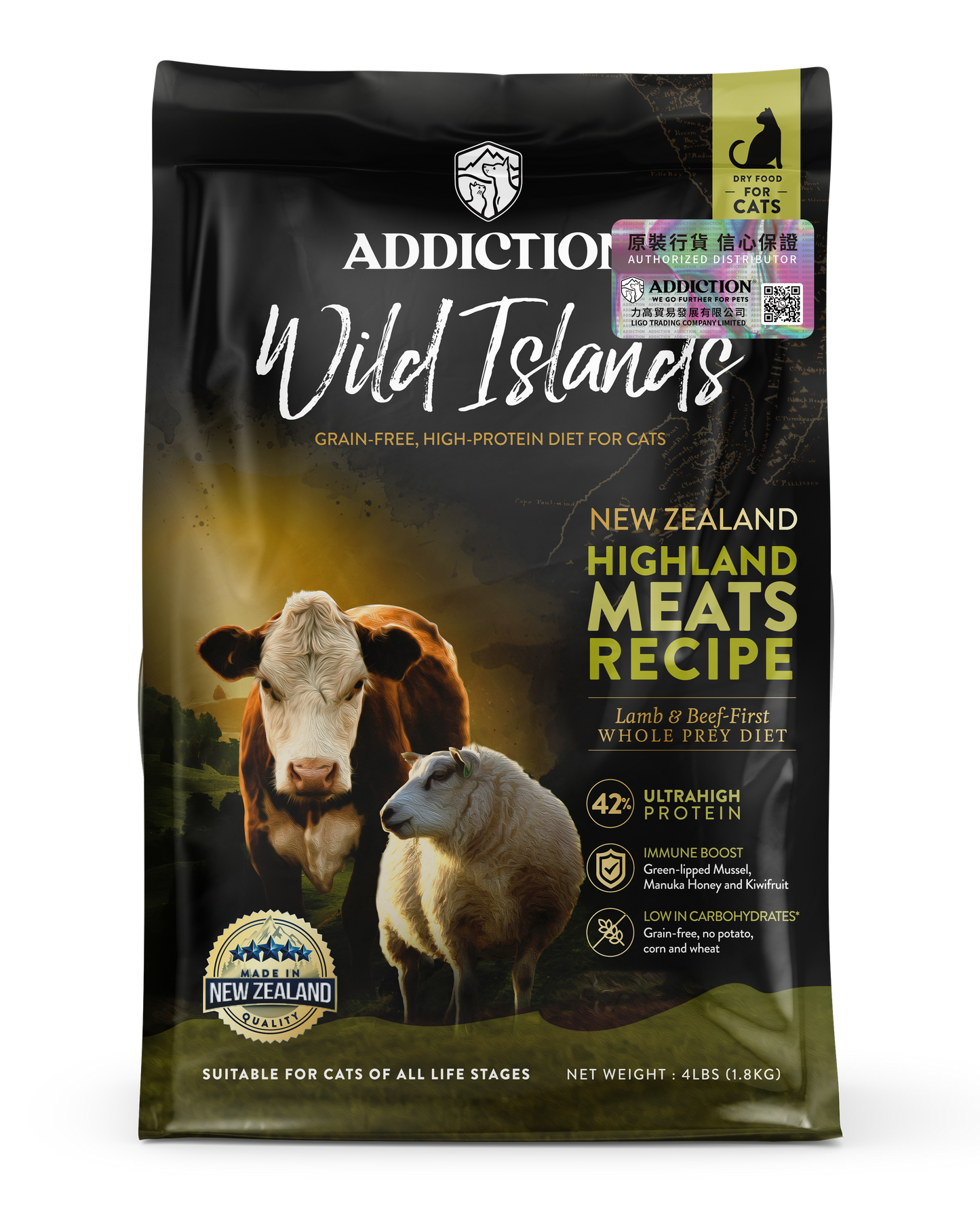 Addiction 高蛋白無穀物系列 全貓高地紅肉．4lb