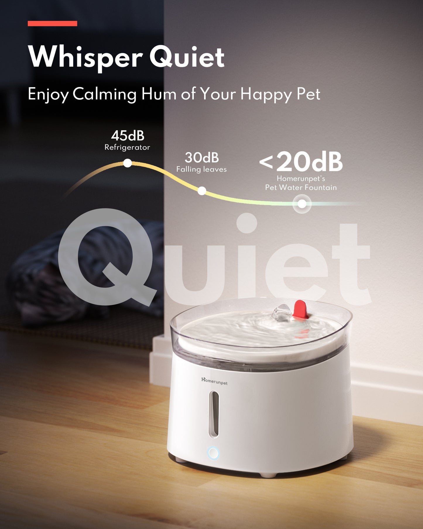 HomeRun CF20 Pet Fountain with Porcelain Plate + Wireless UVC Pump
