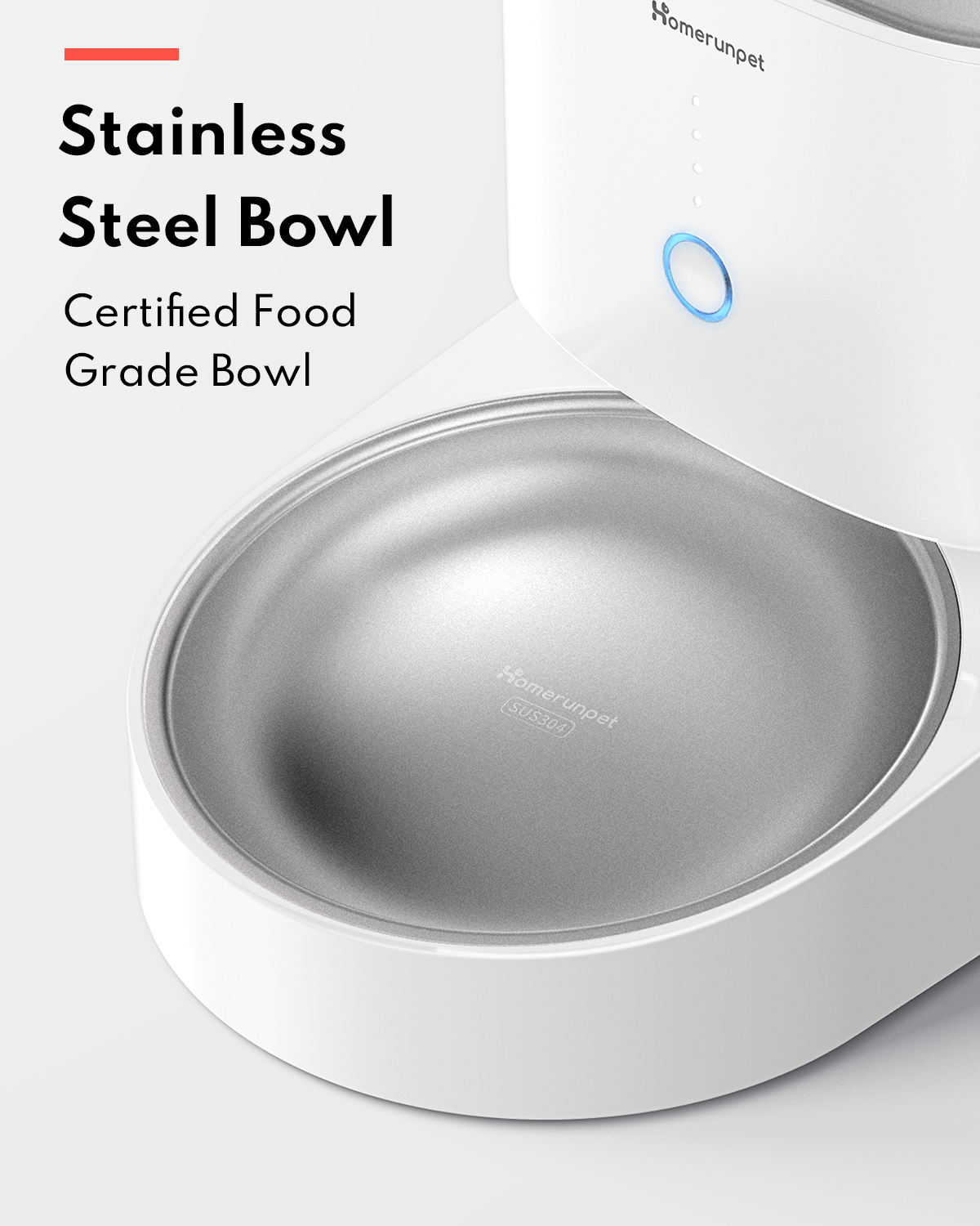 Homerun PF20 Mobile APP control Stainless Steel bowl Pet Feeder