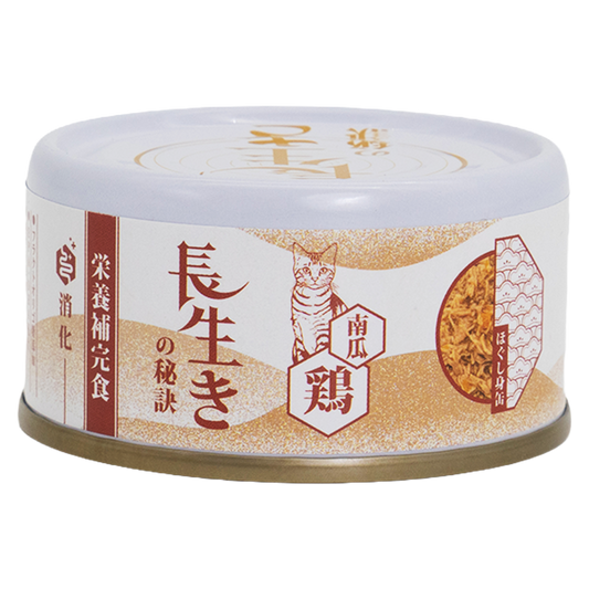 長生の秘訣 貓罐頭．肉汁湯罐 吞拿魚+雞肉+南瓜80g 原箱12罐