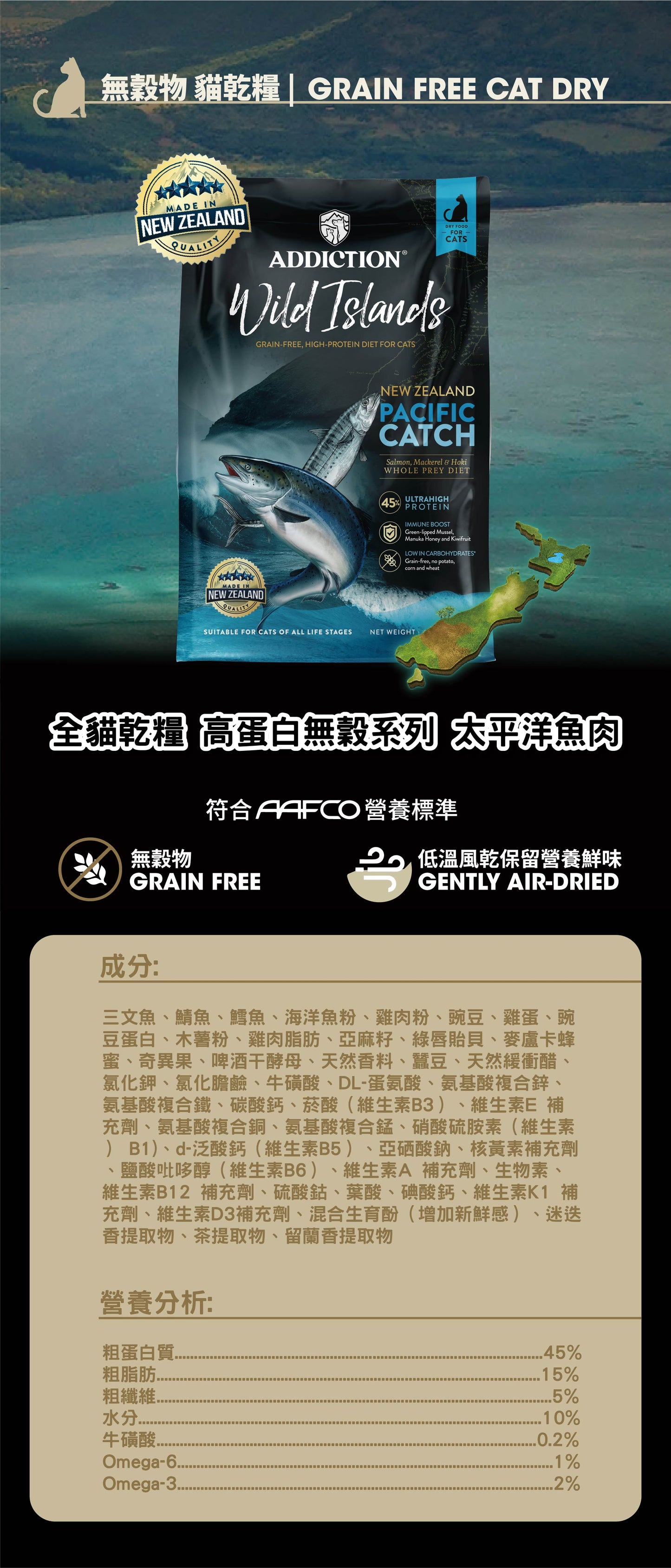 Addiction 高蛋白無穀物系列 全貓太平洋魚肉．4lb