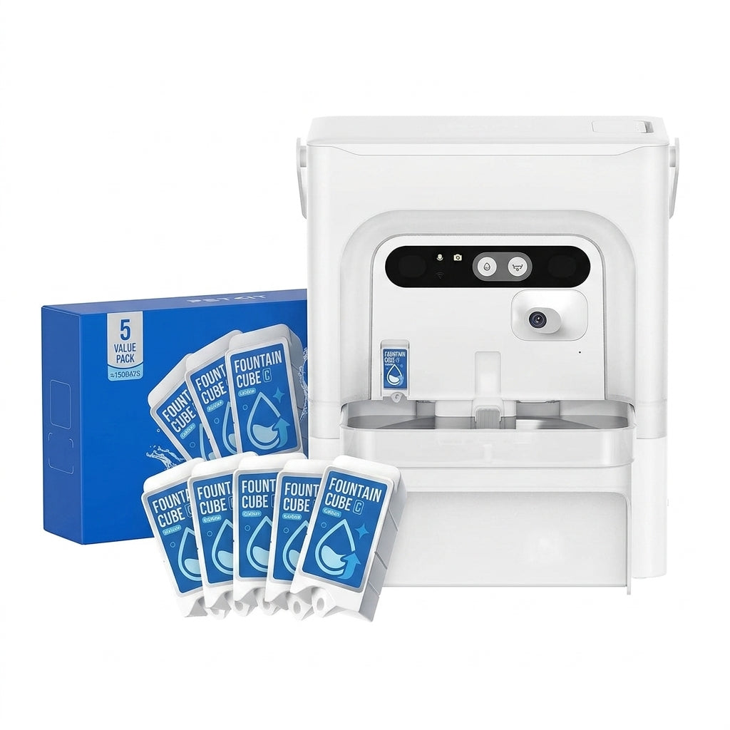 Petkit Eversweet Ultra AI Camera Smart Water Fountain with 5-Piece Activated Carbon Filter Pack
