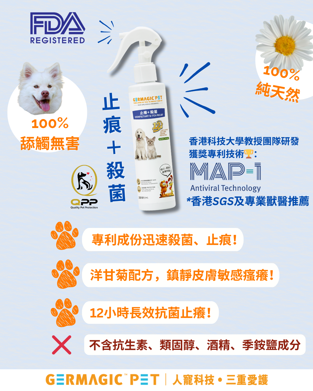 Germagic Pet 寵物12小時長效止癢殺菌噴霧