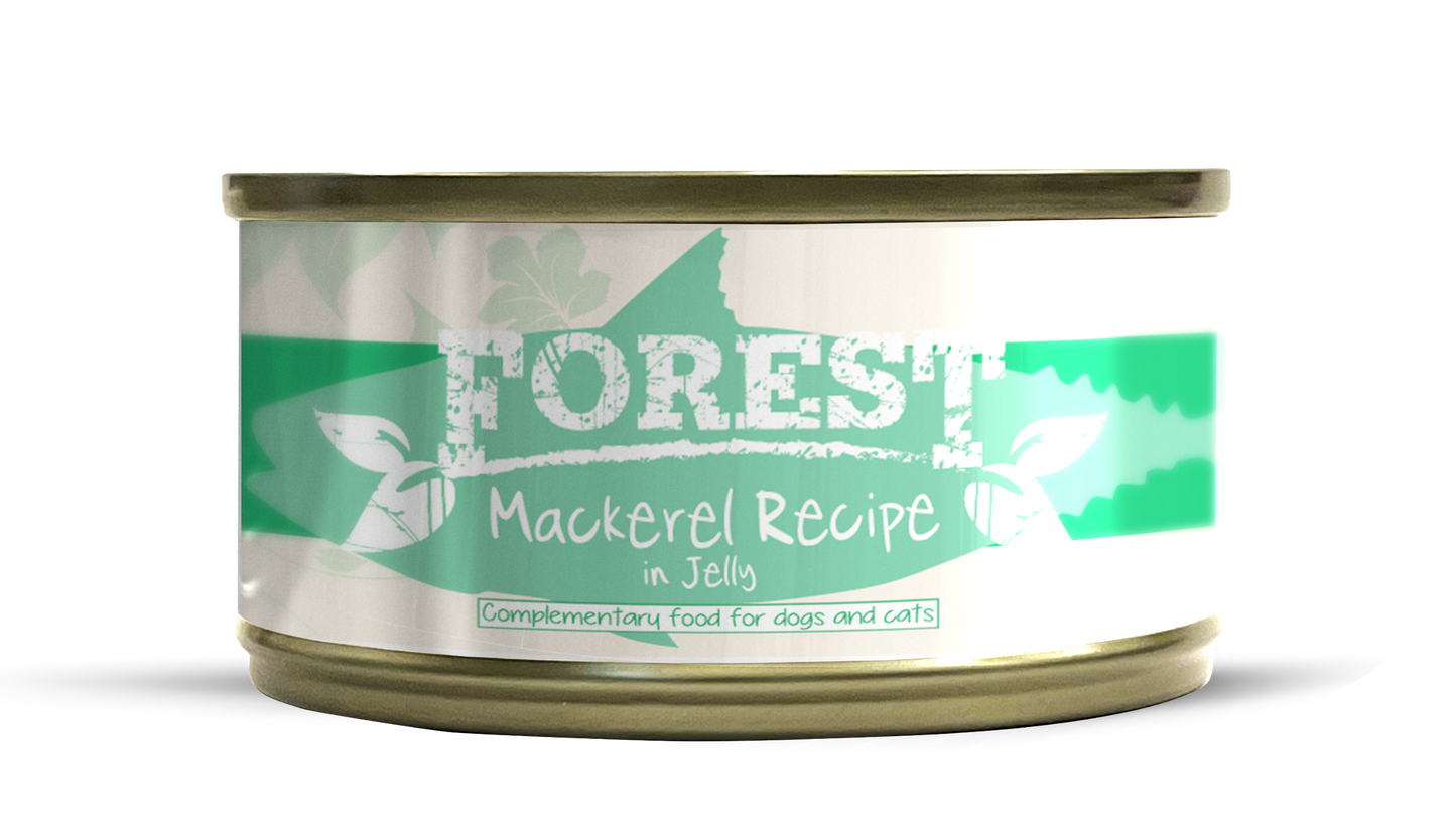 Forest - Grain-Free Mackerel Recipe in Jelly Complementary Wet Food (80gx24cans)