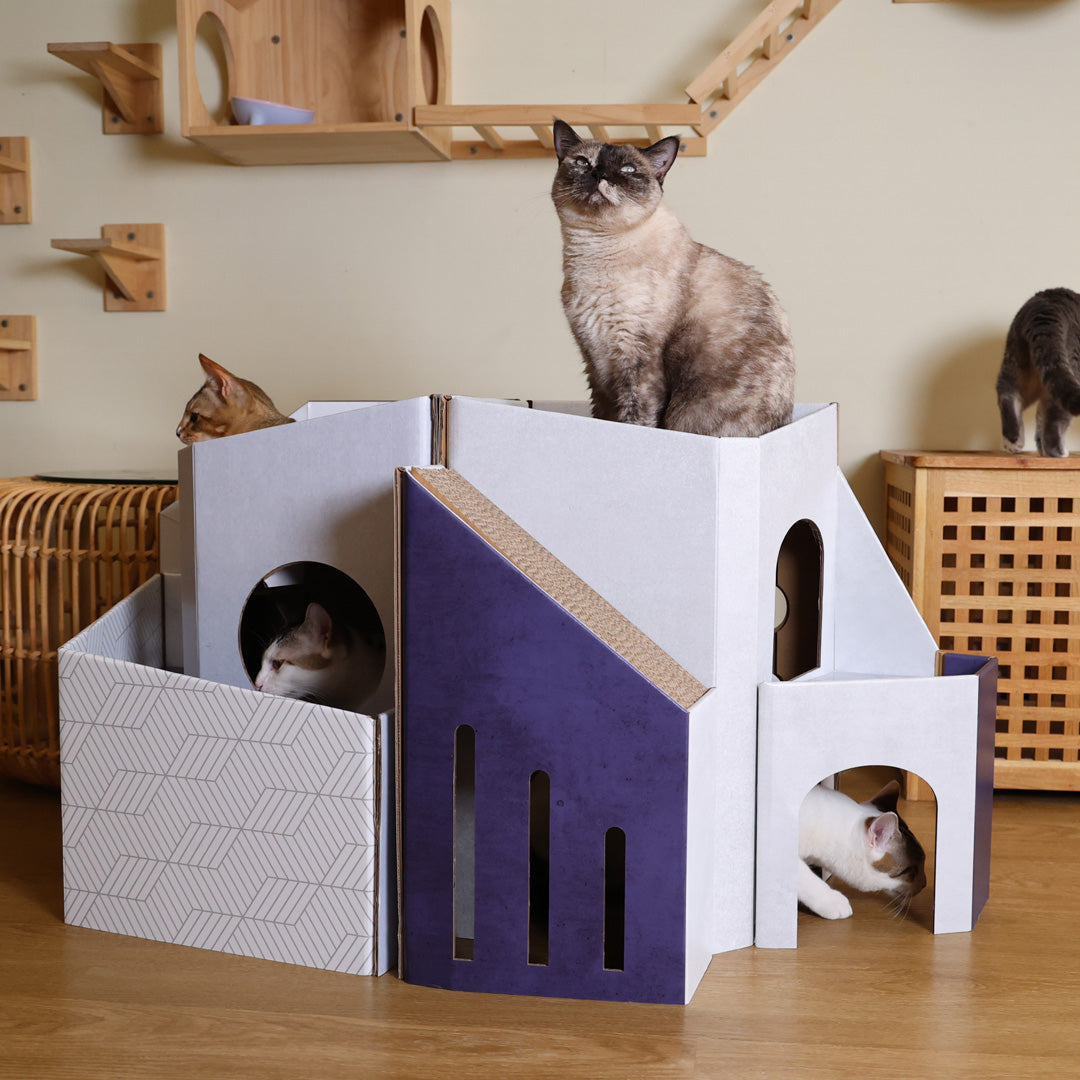 Pettellyava' Mini Cat Mansion 搭疊式貓屋 (D1 影子大厦)