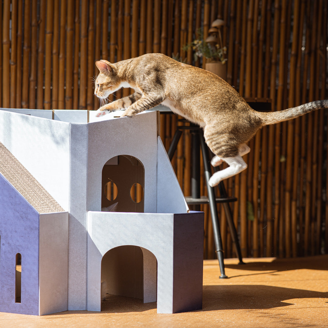 Pettellyava' Mini Cat Mansion 摺疊式貓屋 (D2 藍色莊園)