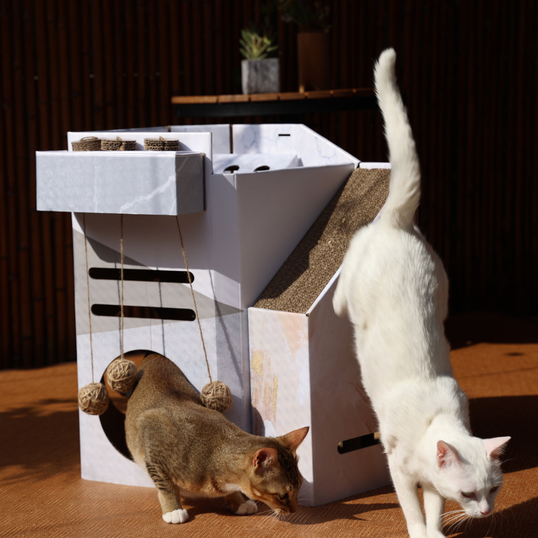 Pettellyava' Mini Cat Mansion 摺疊式貓屋 (D3 大理石別墅)