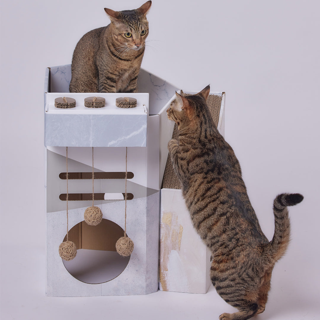 Pettellyava' Mini Cat Mansion 摺疊式貓屋 (D3 大理石別墅)