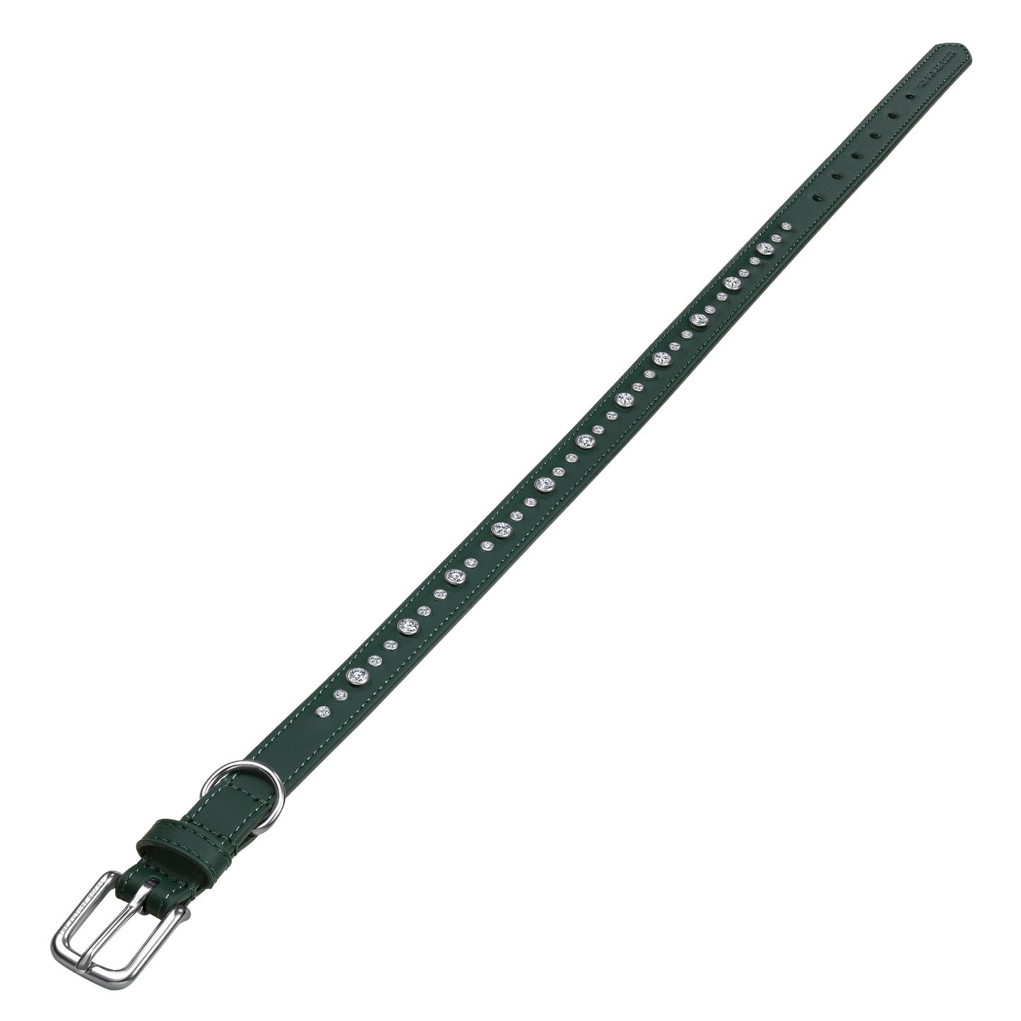 THE FUTURE ROCKS vegan leather collar with lab-grown sapphire - Green
