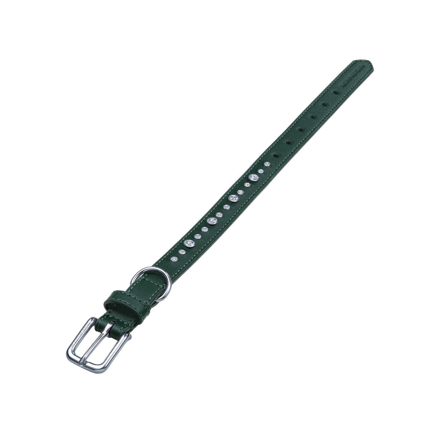 THE FUTURE ROCKS vegan leather collar with lab-grown sapphire - Green