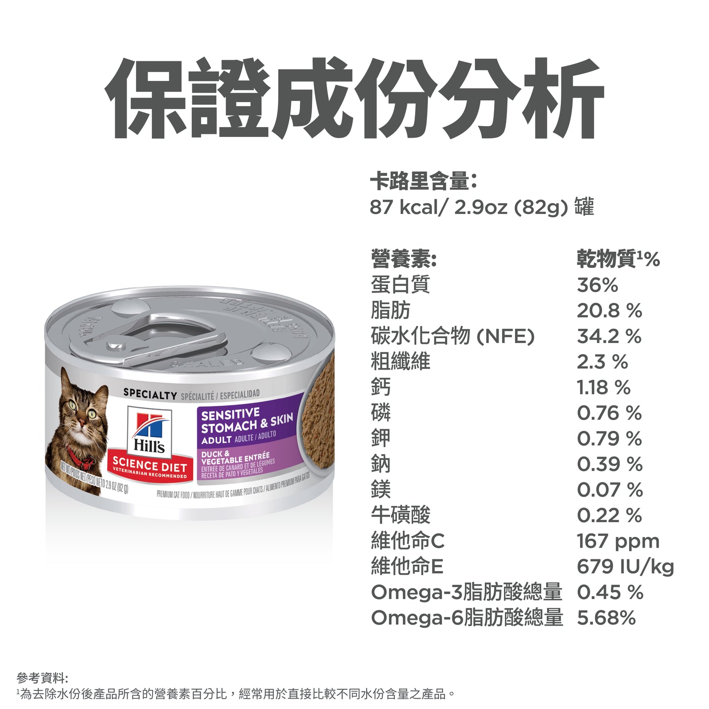 [24罐優惠] 成貓 敏感腸胃及皮膚 鴨肉蔬菜主食罐 2.9安士 (608490)