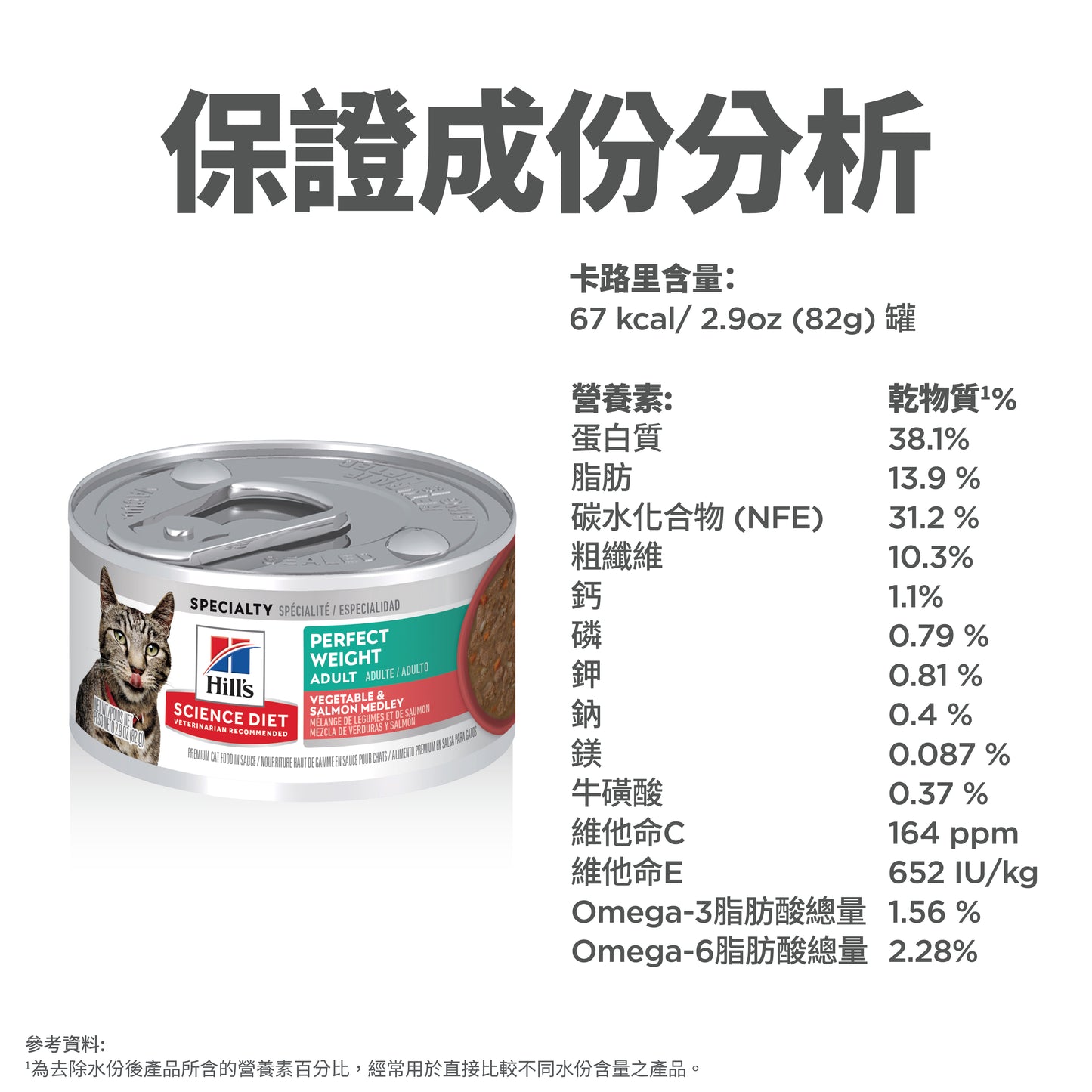 [24罐優惠] 成貓 完美體重 蔬菜三文魚主食罐 2.9安士 (608491)