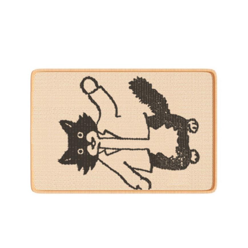 Sisal Cat Scratched Mat - Print No.1