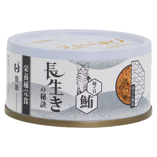 長生の秘訣 貓罐頭．肉汁湯罐 吞拿魚+綠唇貽貝80g 原箱12罐