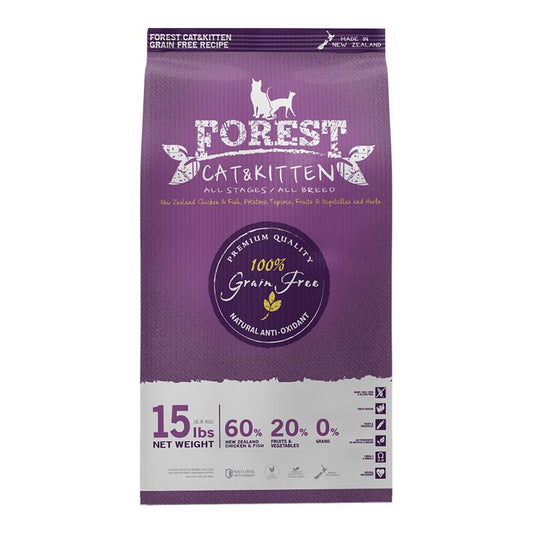 Forest 森鮮 無穀物天然全貓糧．雞魚配方 15lbs
