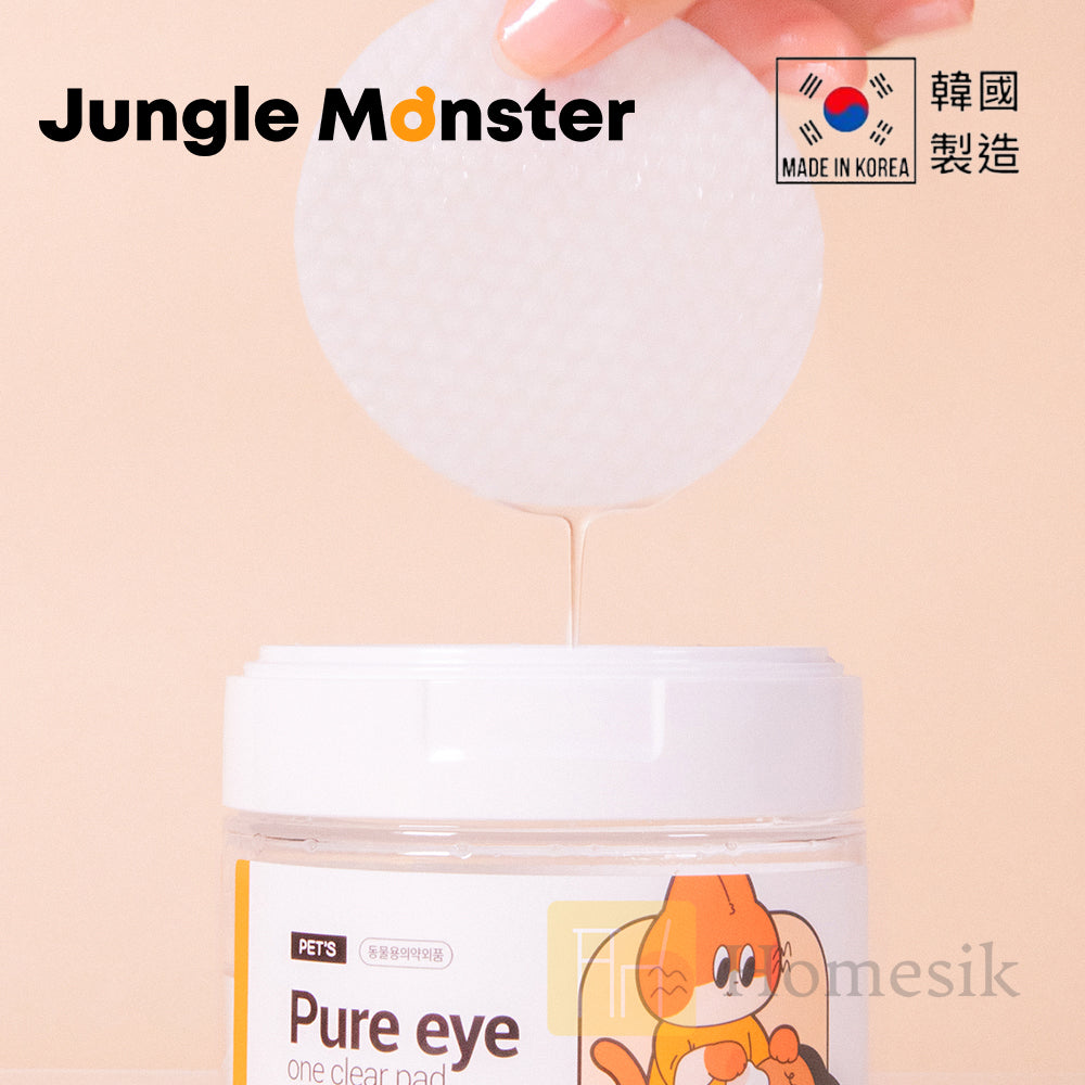 Junglemonster Pure Eye One Clear Pad Tear Stain Remover Wipes with Toner (70 pads)
