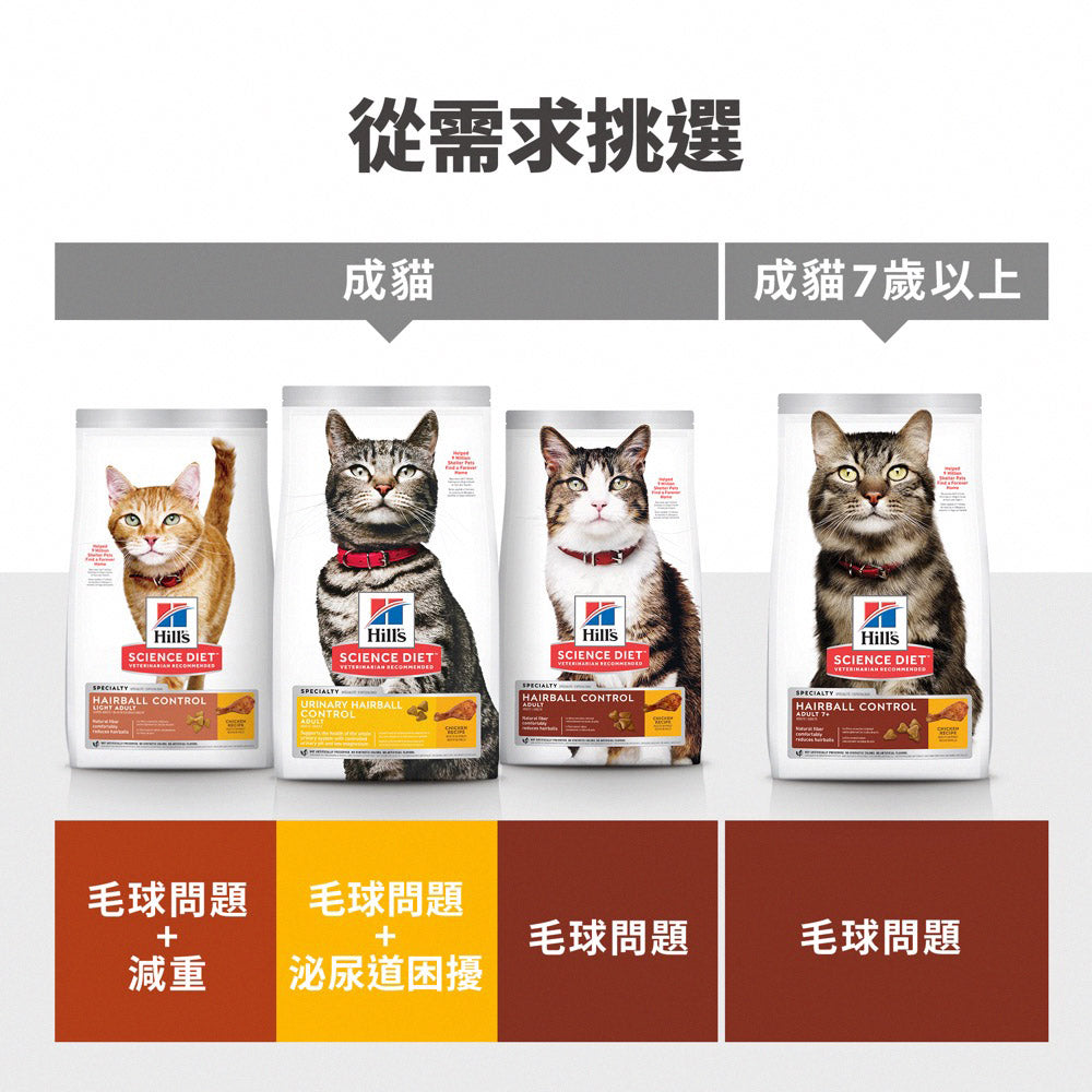 高齡貓 7+ 去毛球 專用配方 3.5磅 貓糧 (7533)